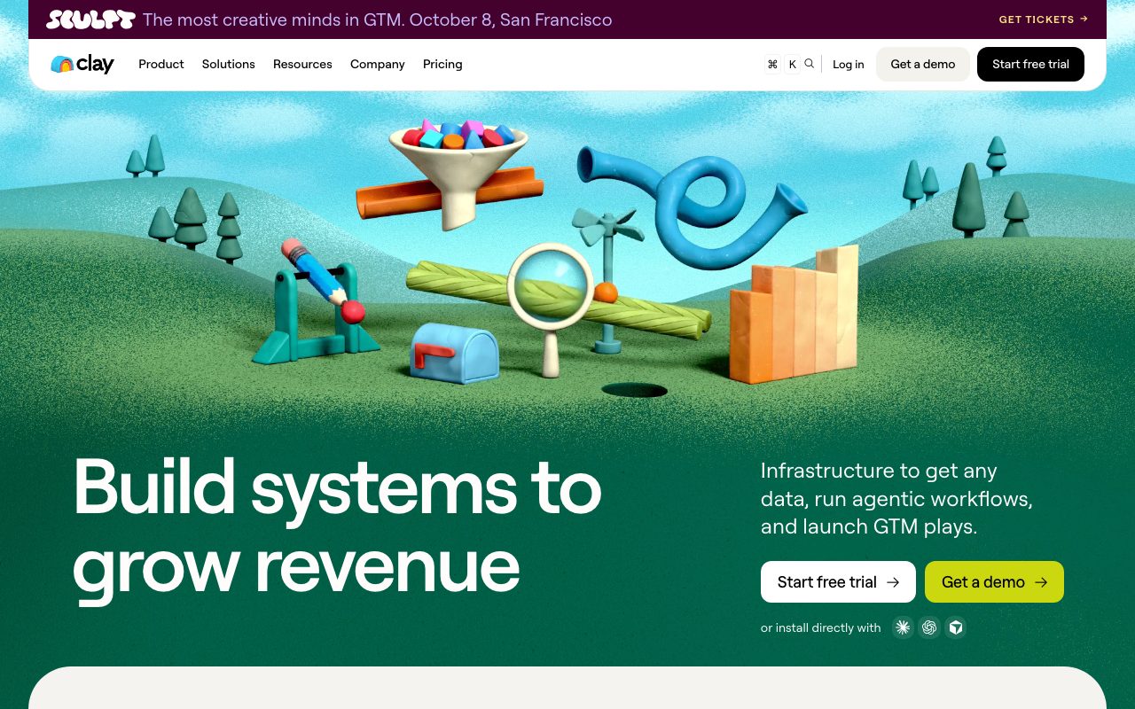 Clay homepage screenshot captured 2026-09-02