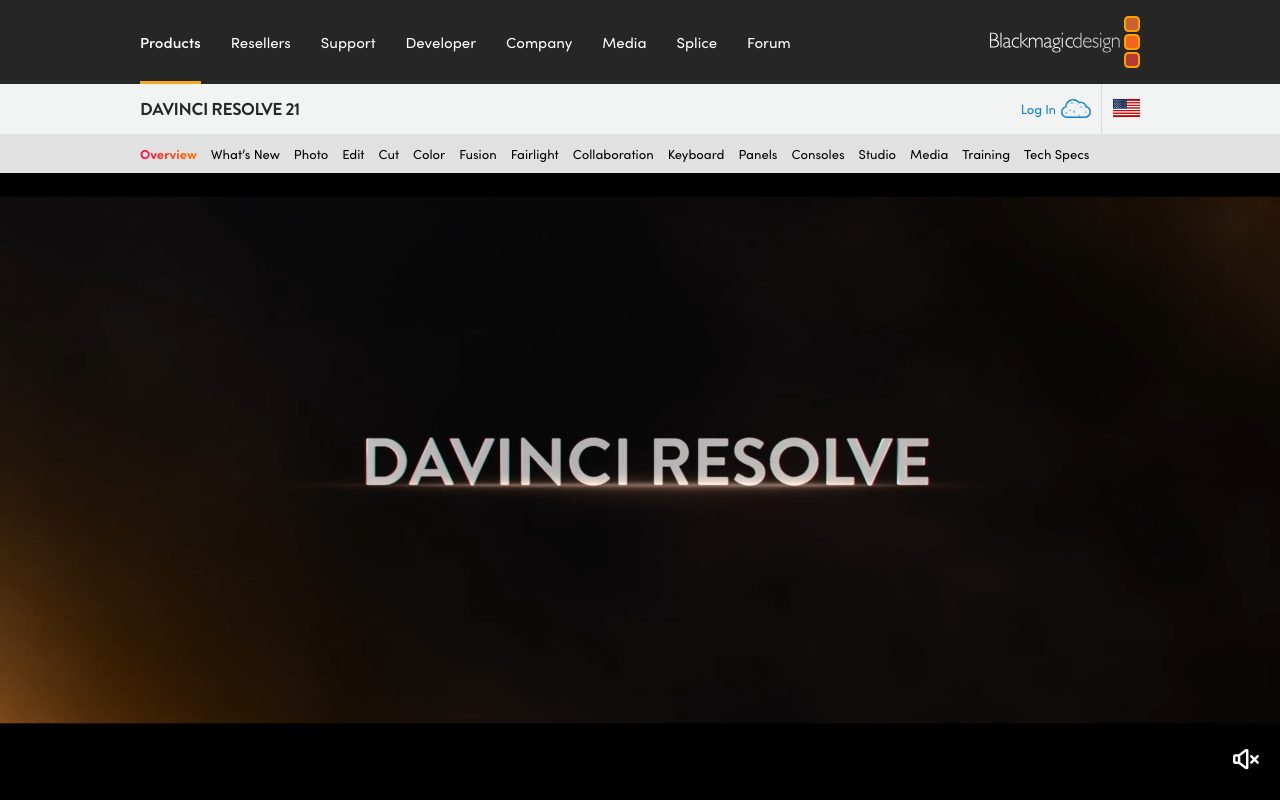 DaVinci Resolve homepage screenshot captured 2026-09-08