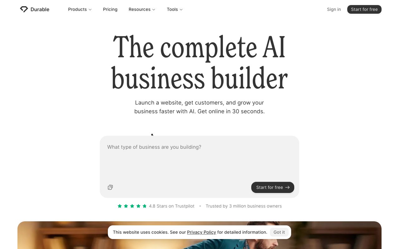 Durable homepage screenshot captured 2026-09-08