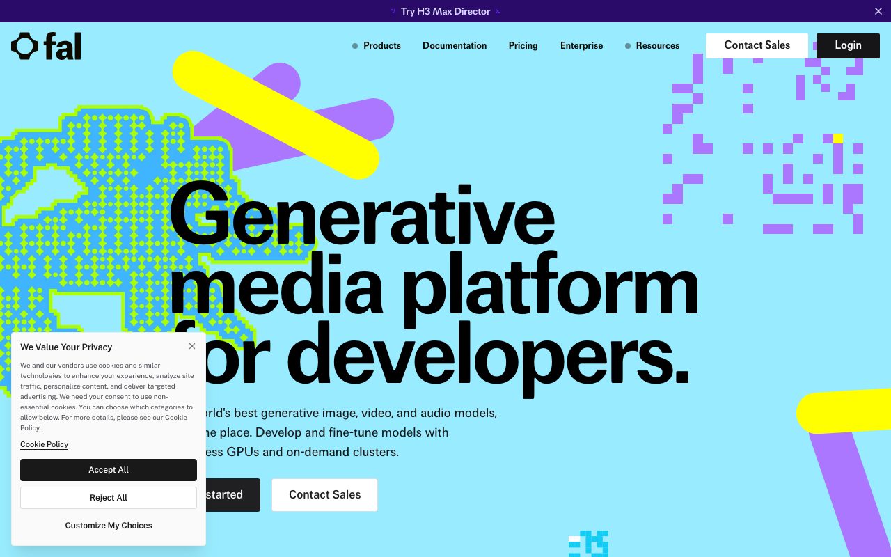 Fal homepage screenshot captured 2026-09-08