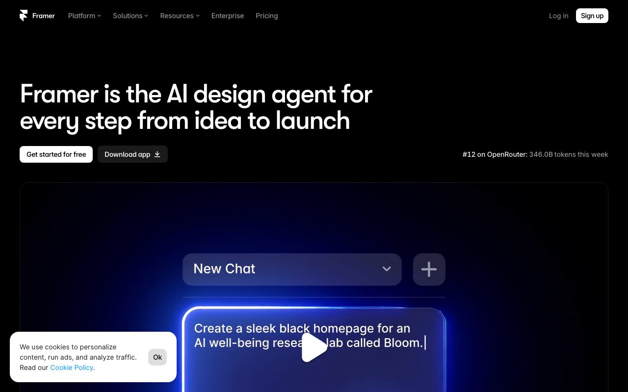 Framer homepage screenshot captured 2026-09-08