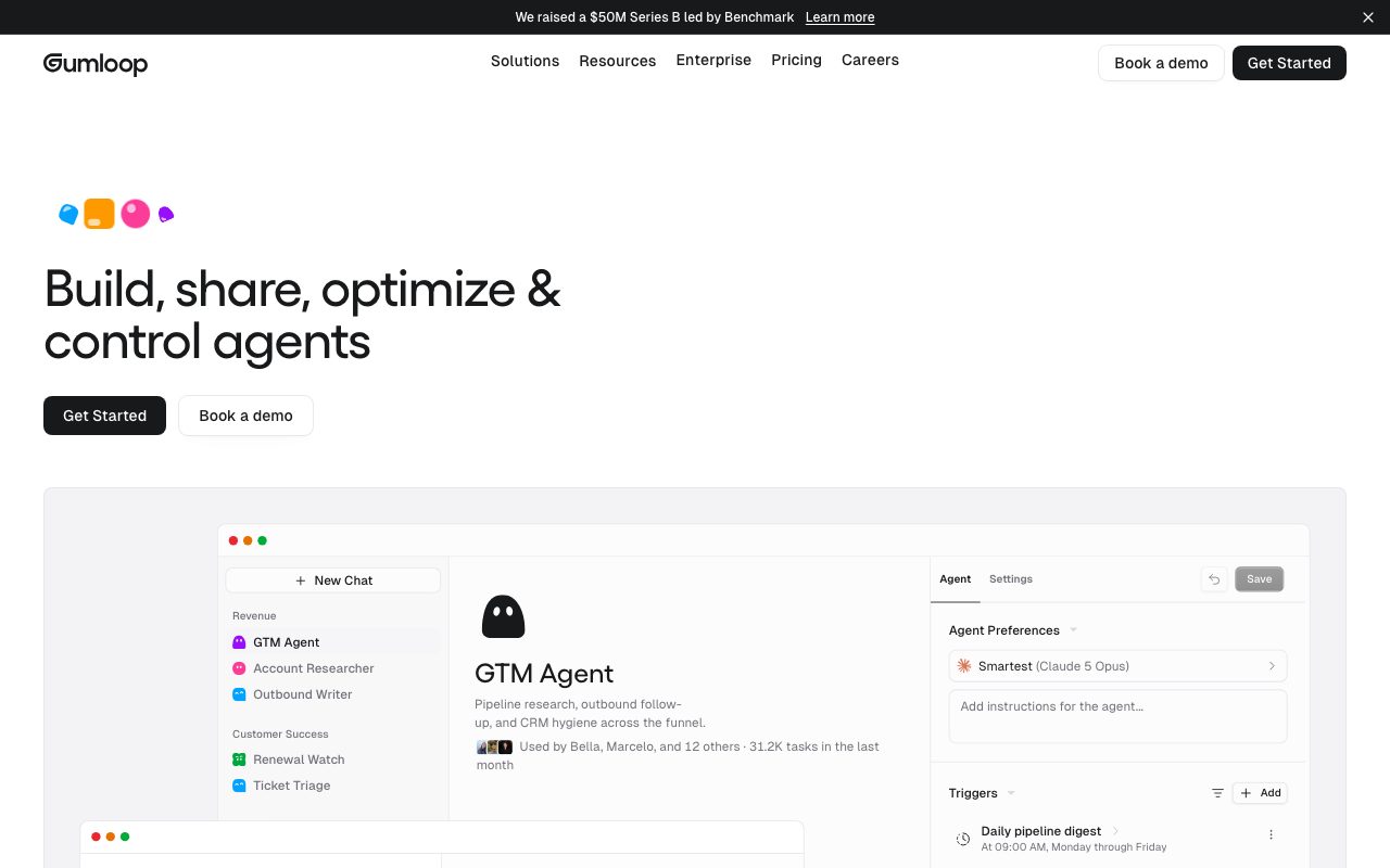 Gumloop homepage screenshot captured 2026-09-08