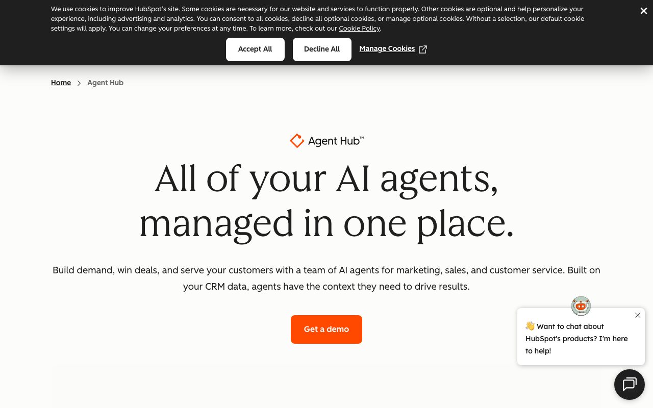 HubSpot Breeze homepage screenshot captured 2026-09-02