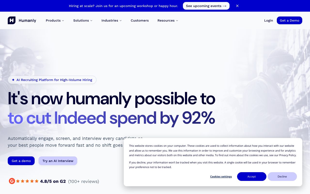 Humanly homepage screenshot captured 2026-09-08