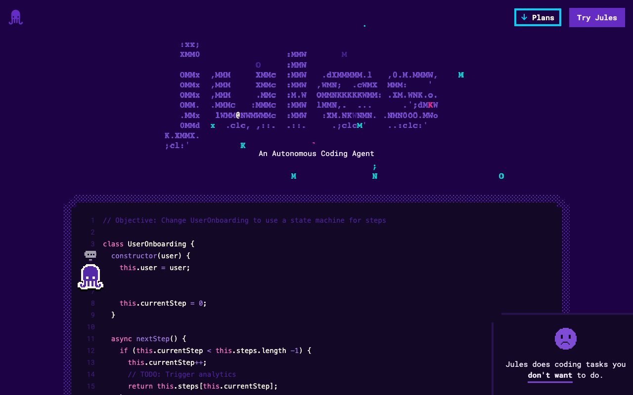 Jules homepage screenshot captured 2026-09-08
