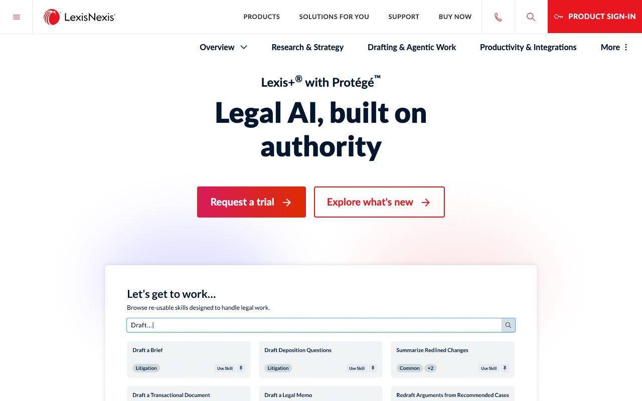 Lexis+ AI homepage screenshot captured 2026-09-08