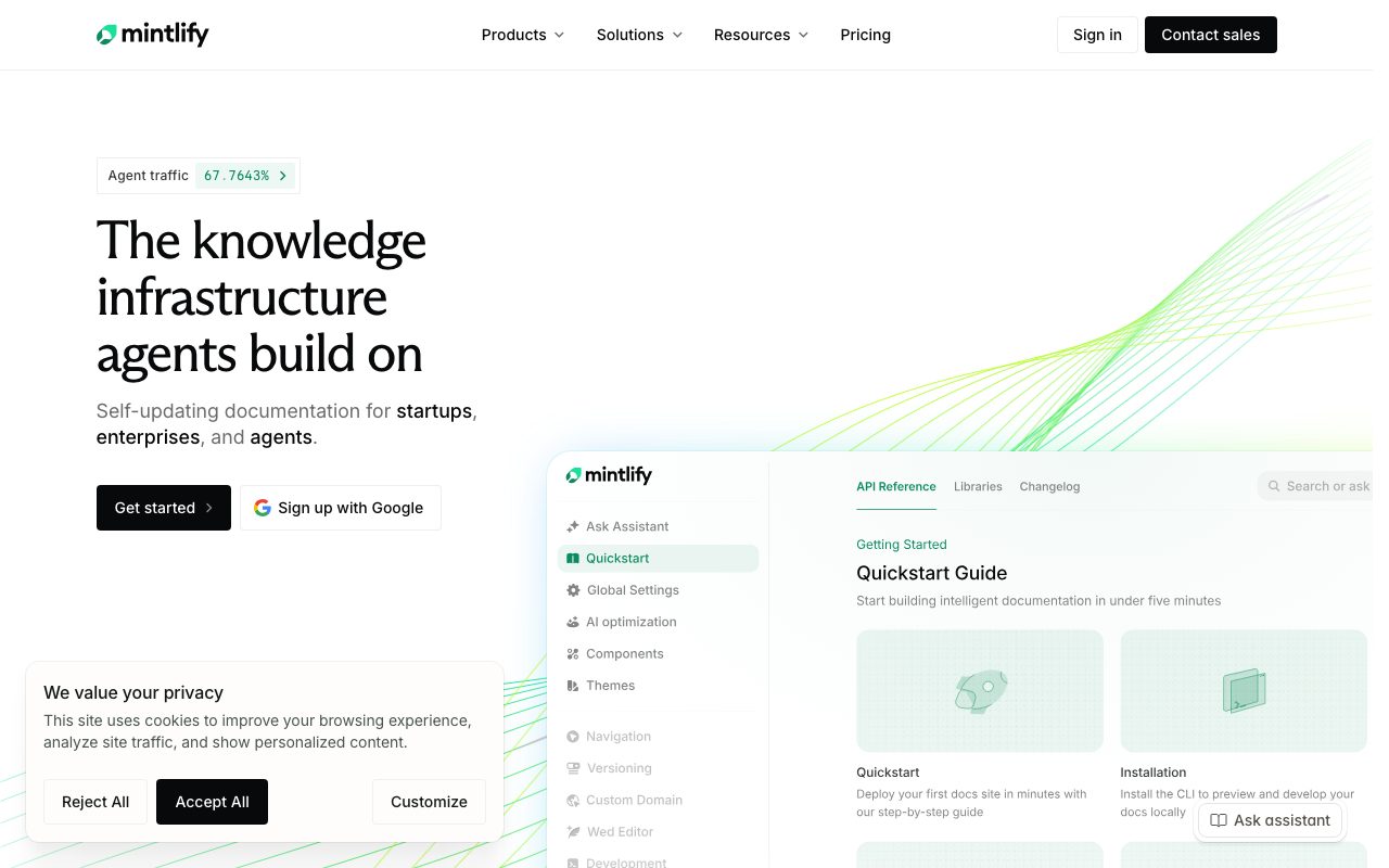 Mintlify homepage screenshot captured 2026-09-08
