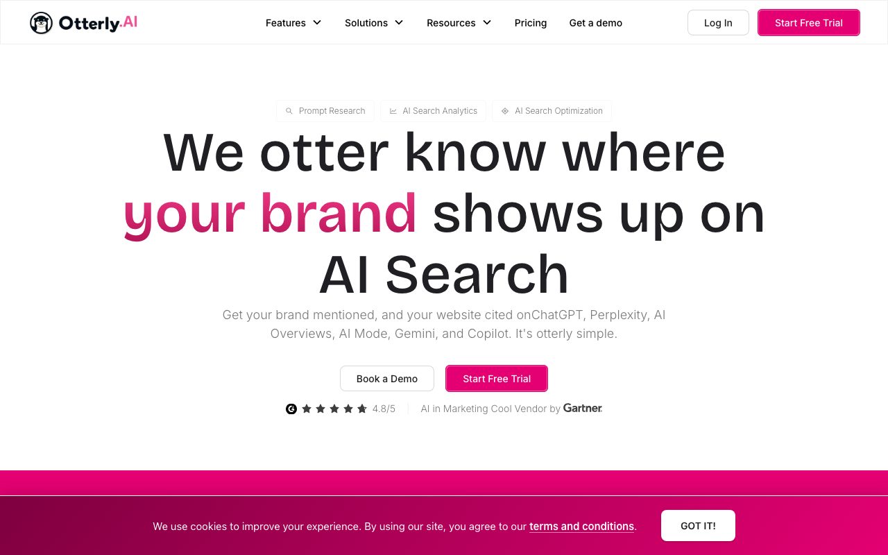 Otterly.AI homepage screenshot captured 2026-09-08