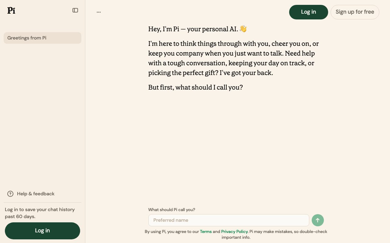 Pi homepage screenshot captured 2026-09-08