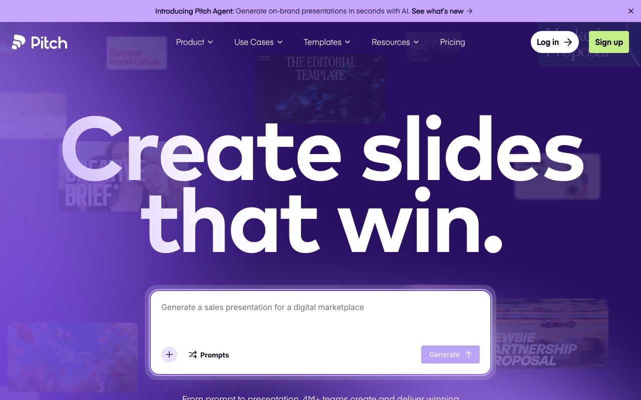 Pitch homepage screenshot captured 2026-09-02