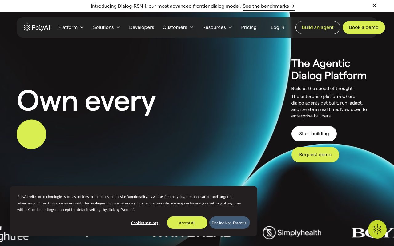 PolyAI homepage screenshot captured 2026-09-08