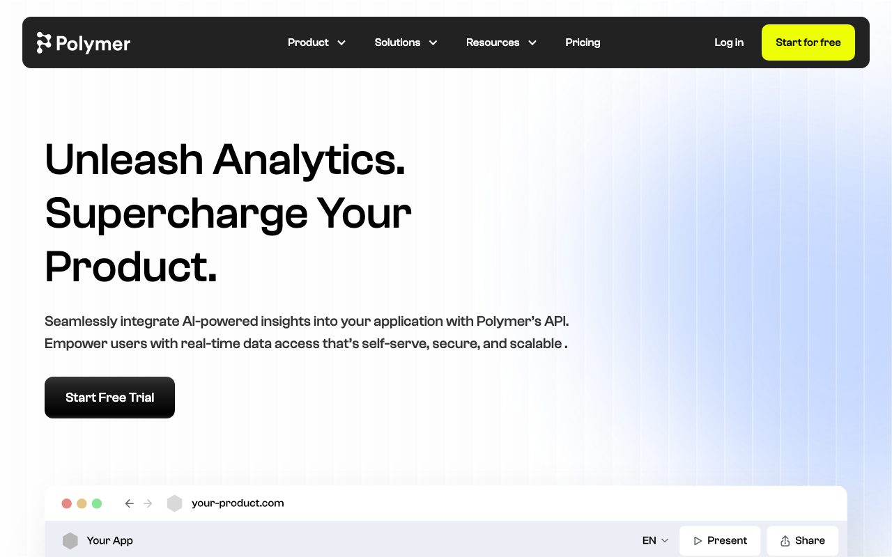 Polymer homepage screenshot captured 2026-09-08