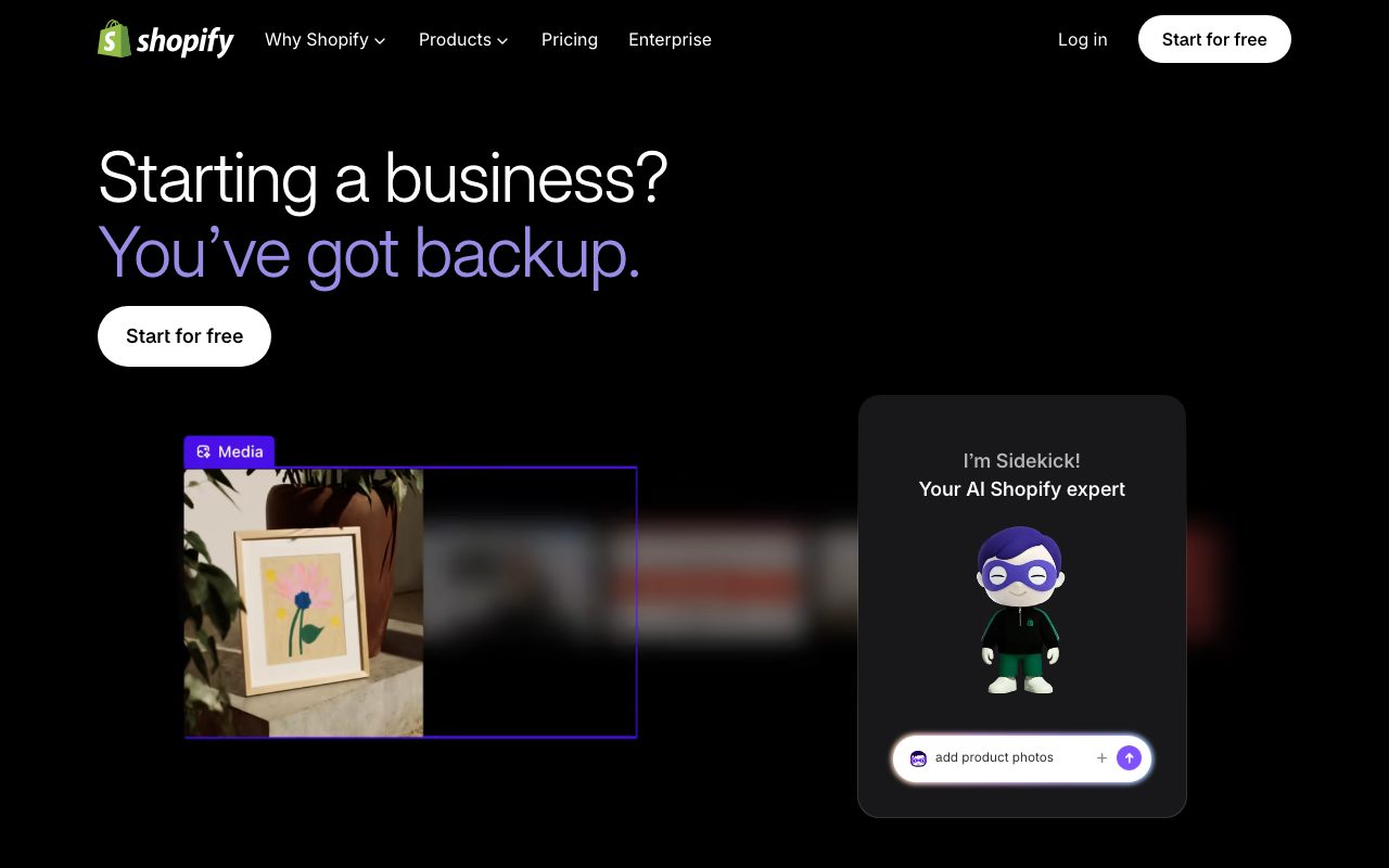 Shopify Magic homepage screenshot captured 2026-09-02