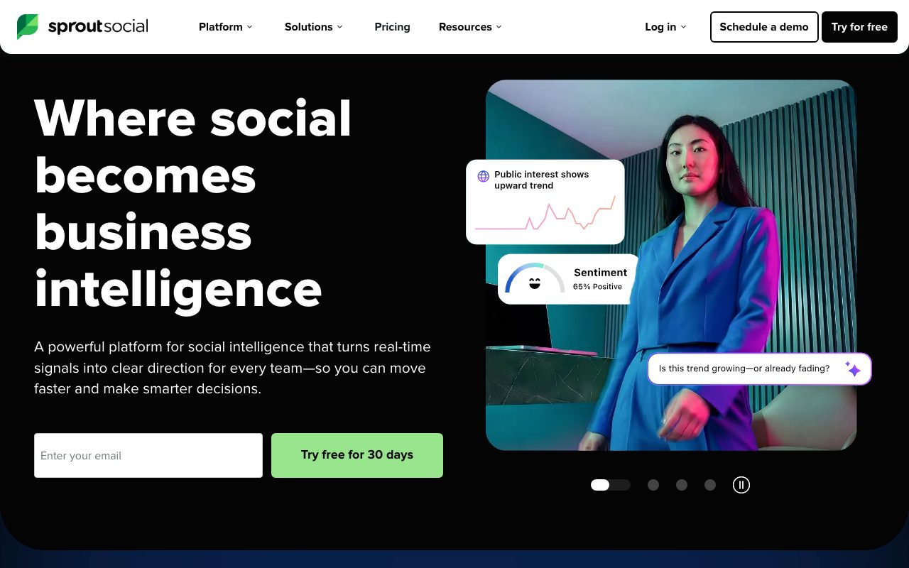 Sprout Social homepage screenshot captured 2026-09-08