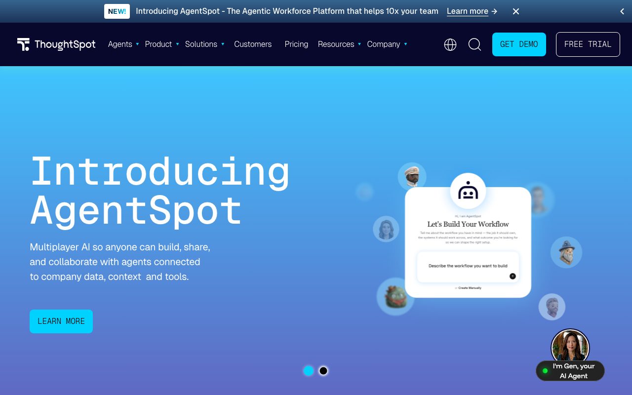 ThoughtSpot homepage screenshot captured 2026-09-08